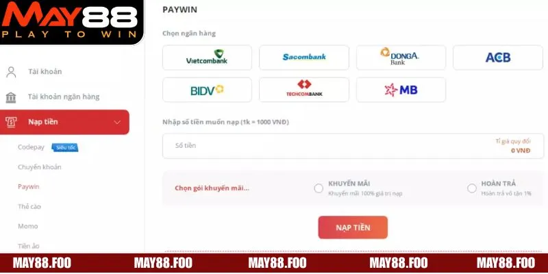 Các phương thức giao dịch hợp lệ tại nhà cái 