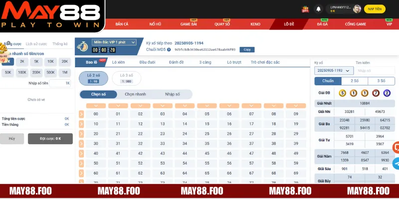 Trải nghiệm cược lô đề nhận kết quả nhanh chóng trong siêu tốc MD5